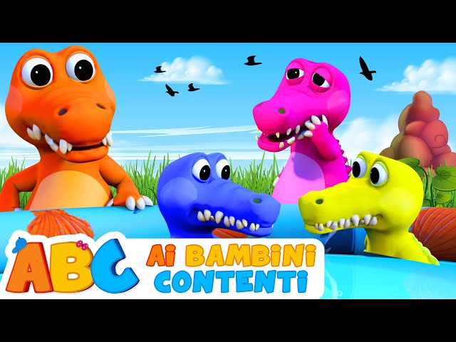 Canzoni per Bambini | Cinque piccoli Coccodrilli | Impara Numeri in Italiano - Video educativo