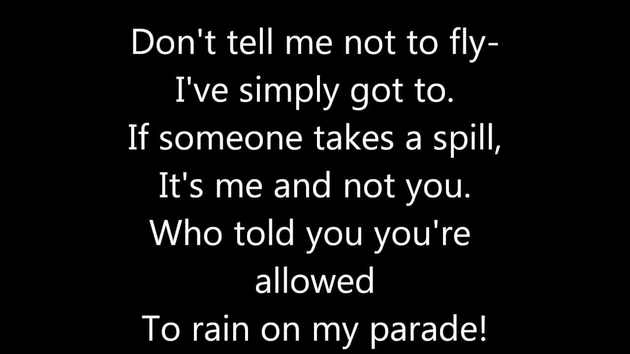 Don't Rain On My Parade Lyrics - YouTube
