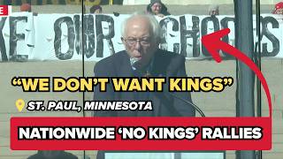 Sen. Bernie Sanders speaks at No Kings rally in St. Paul at the Minnesota State Capitol