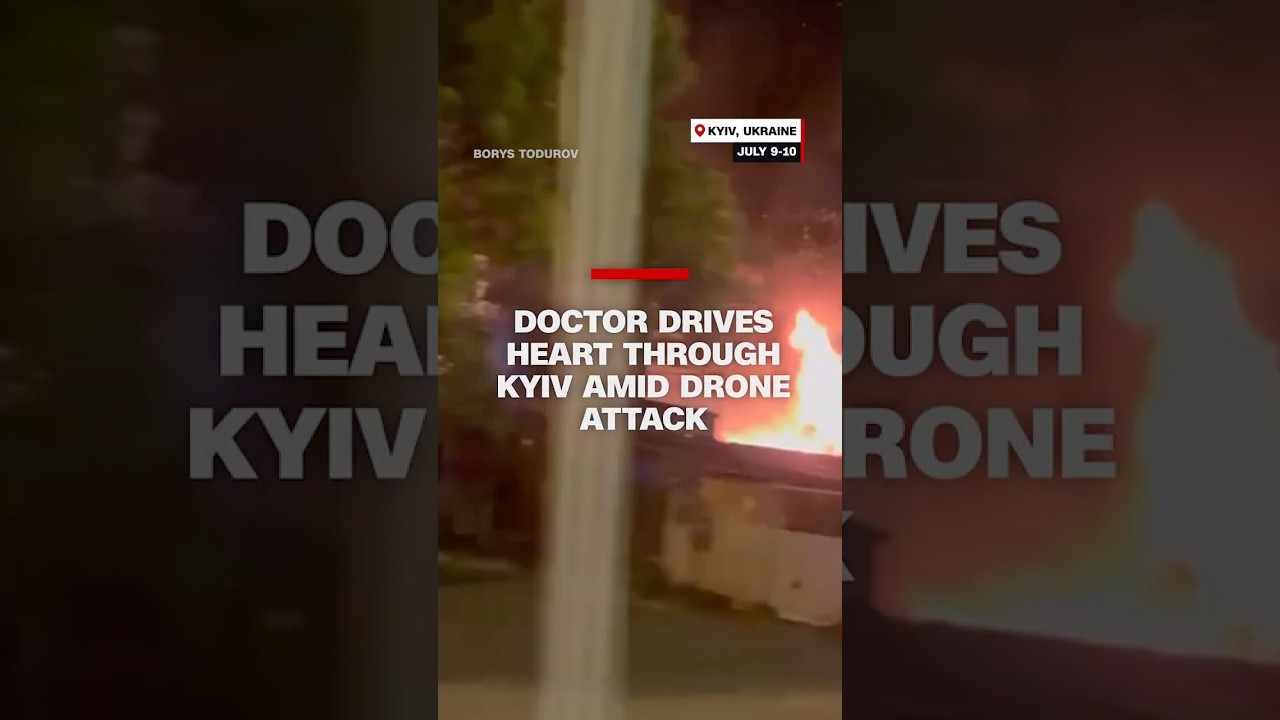 Doctor drives heart through Kyiv amid drone attack