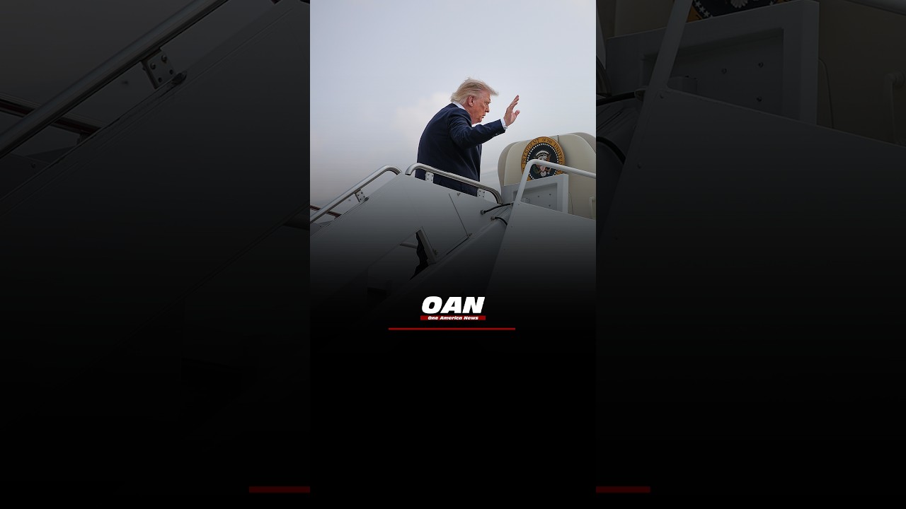 President Trump boarded Air Force One en route to Michigan