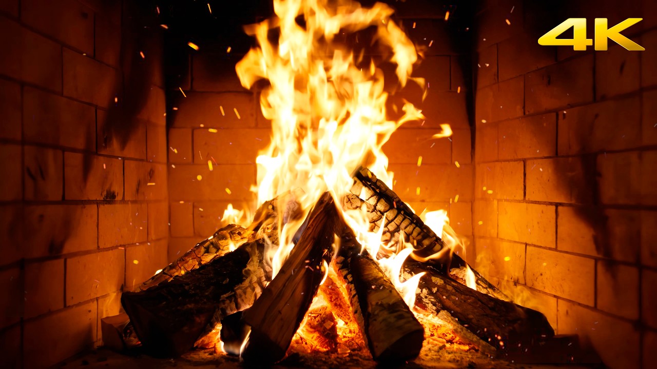 🔥 The Most Beautiful Fireplace with Burning Logs & Crackling Fire Sounds for Quiet Winter Days
