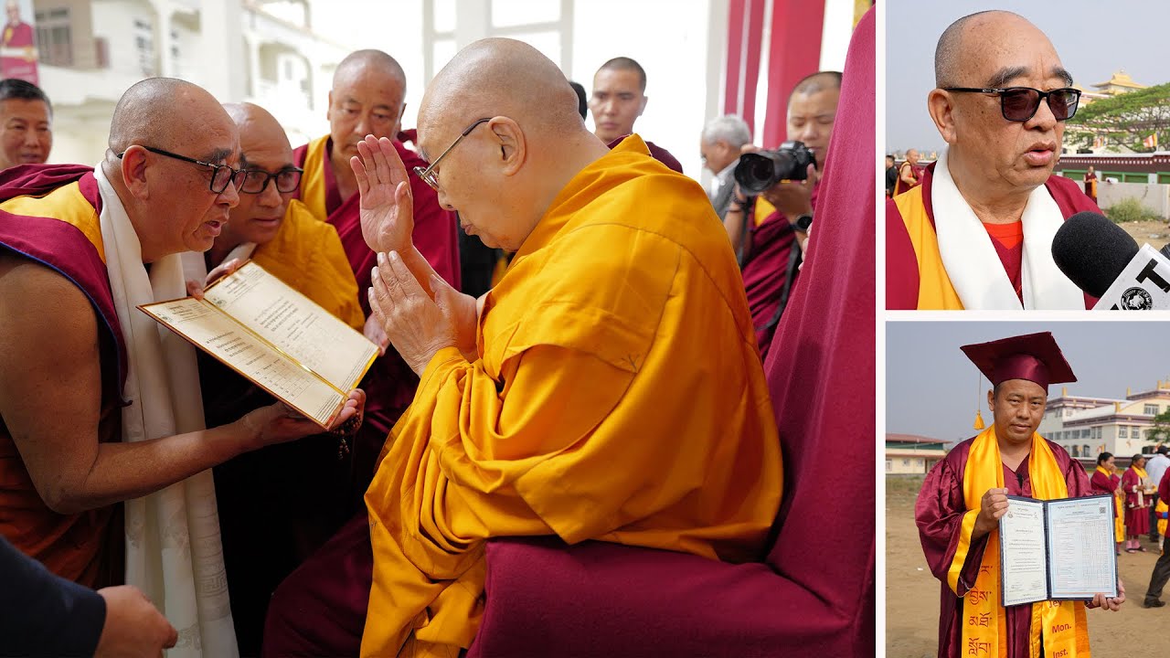HHDL Grants Audience to Sera Jey Monastic Graduates Enrolled in University of Mysore’s BA Program
