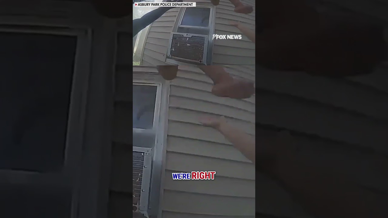 WATCH: Dramatic rescue as child leaps from burning house #shorts #viral #foxnews #news #us #fox