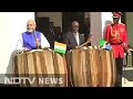 PM Narendra Modi tries his hands at traditional drum in Tanzania