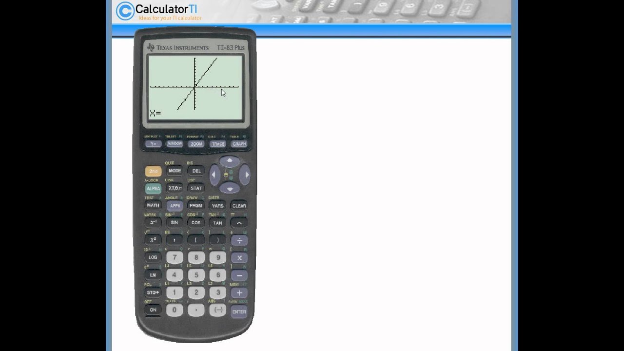 Calculating Values For X And Y By Graphing Ti 83 Plus And Ti 84 Plus