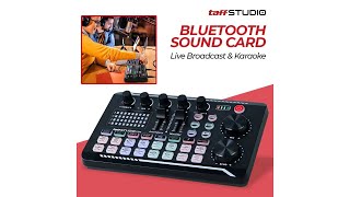 Pratinjau video produk TaffSTUDIO Pro Audio Bluetooth Mixer Sound Card Live Broadcast Karaoke - F998