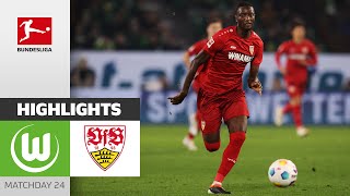 Guirassy Brace In 5-Goal-Thriller | VfL Wolfsburg — VfB Stuttgart | Highlights | MD 24 | Buli 23/24