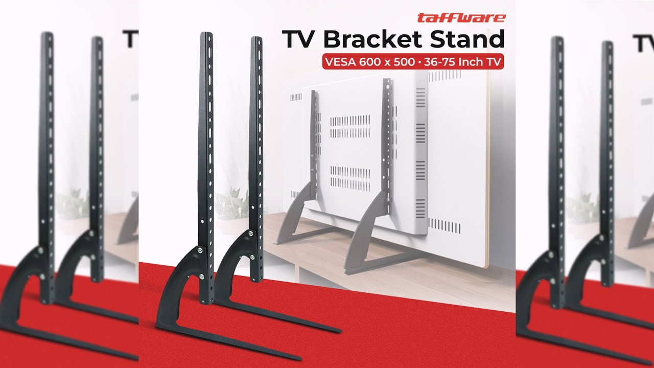 Pratinjau video produk Taffware Bracket TV Stand VESA 600 x 500 for 36-75 Inch TV - TV02
