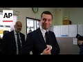 Far-right party leader Jordan Bardella votes in French election