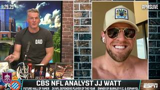 JJ Watt on Texans-Colts, calling T.J.'s big sack & Thanksgiving 🏈 | The Pat McAfee Show