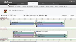 Schedule training screenshot