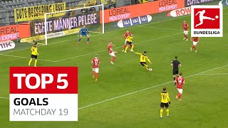 Top 5 Goals • Haaland Blast, Tolisso Banger and Many More | Matchday 19 — 2021/22