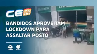 Bandidos aproveitam lockdown para assaltar posto de gasolina