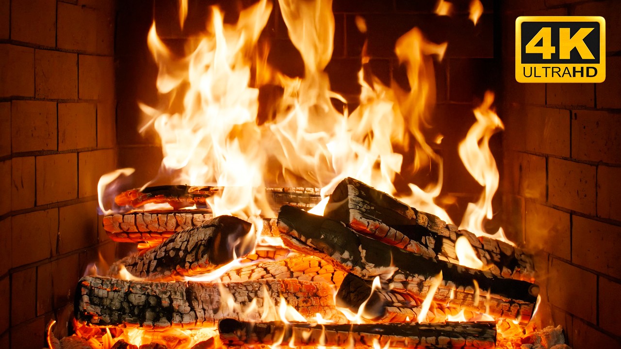 🔥 TRANQUIL GLOW FIREPLACE (NO MUSIC) with CHRISTMAS ATMOSPHERE with CRACKLING FIRE for PURE CALM
