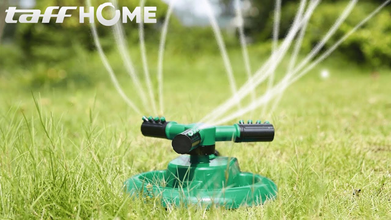 Pratinjau video produk TaffHOME Rotating Water Sprinkler Air Putar 360 Derajat - BB-3105