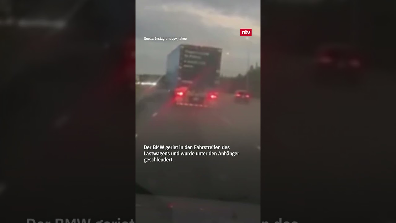 Schockmoment auf US-Highway: BMW-Fahrer rast unter Truck | ntv