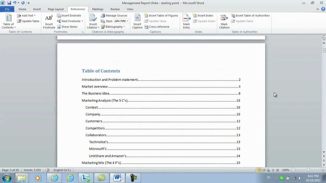 How To Add Page Numbers To Table Of Contents In Word