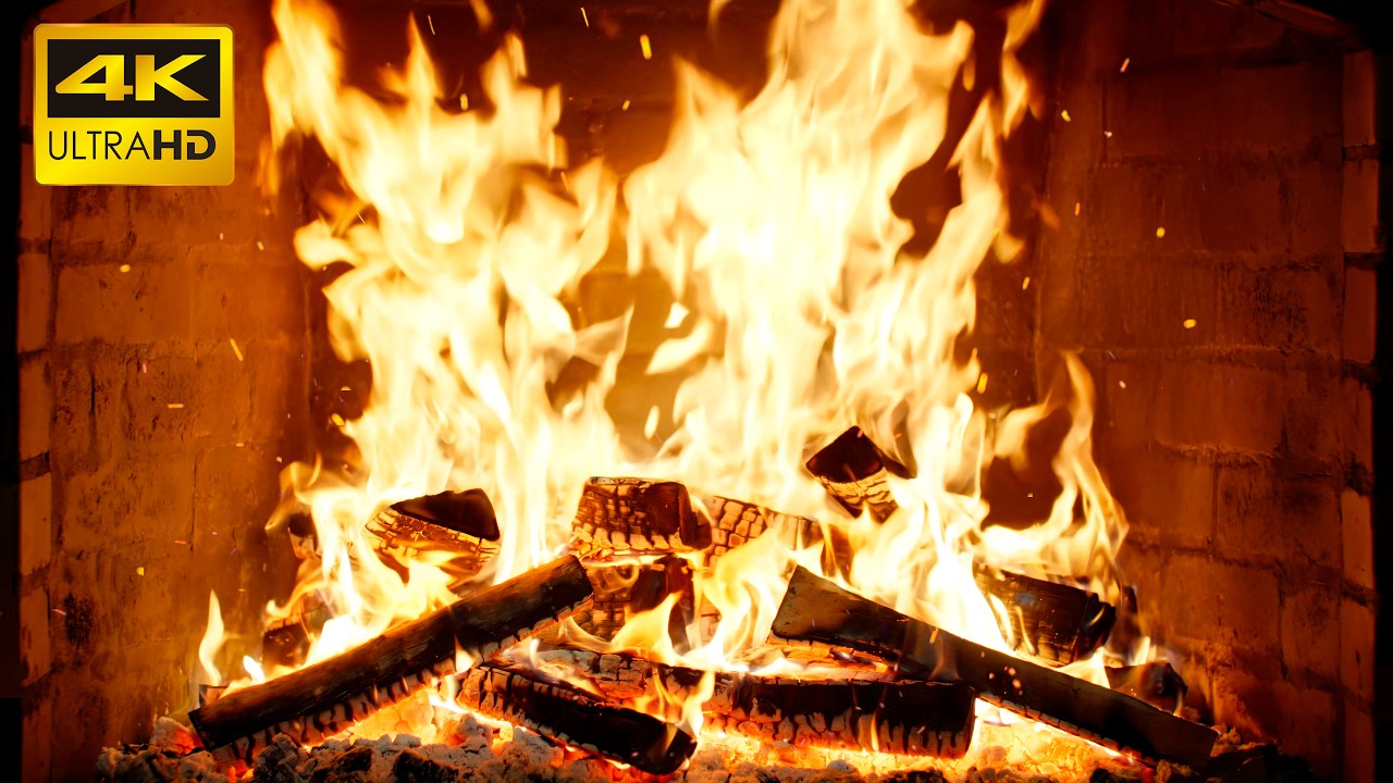 🔥 Cozy Fireplace Retreat (NO MUSIC) with Slow-Burning Logs and Peaceful Crackles for Quiet Moments