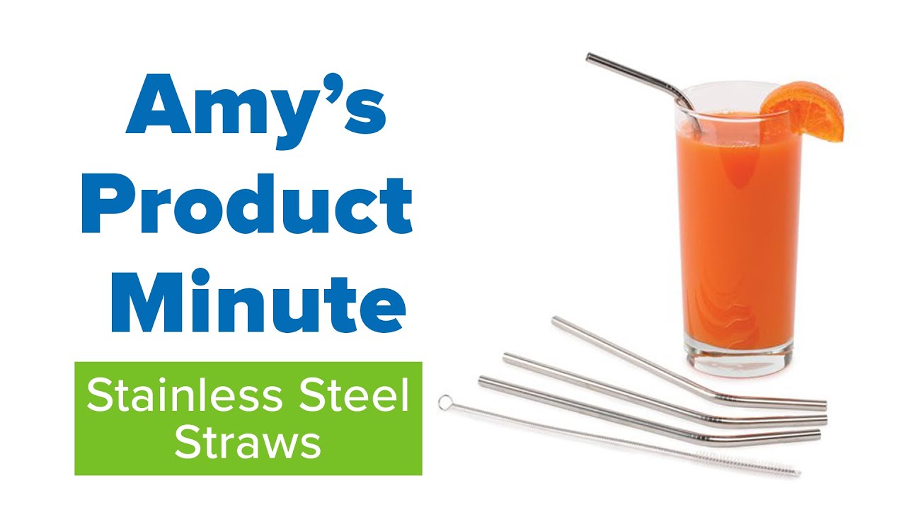 2 sets 8 straws Total NORWEX Stainless Steel Drinking Straws 
