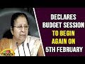 Budget Session adjourned to February 5th