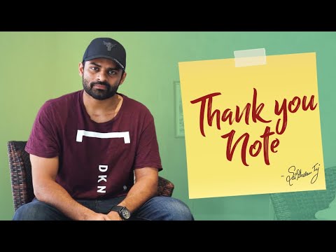 Sai Dharam Tej releases a video of 'Thank You Note'; announces a new project