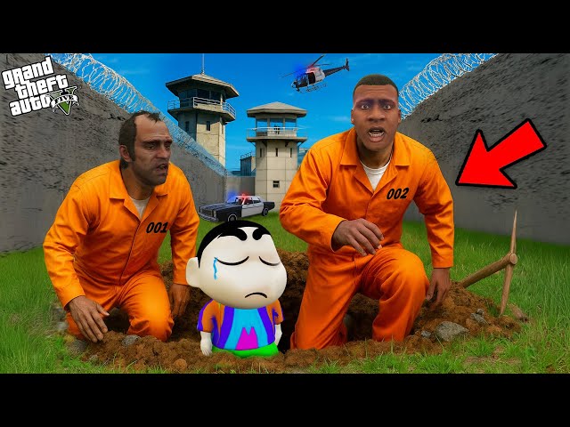 Franklin Plans To Escape Prison With Shinchan In GTA 5!