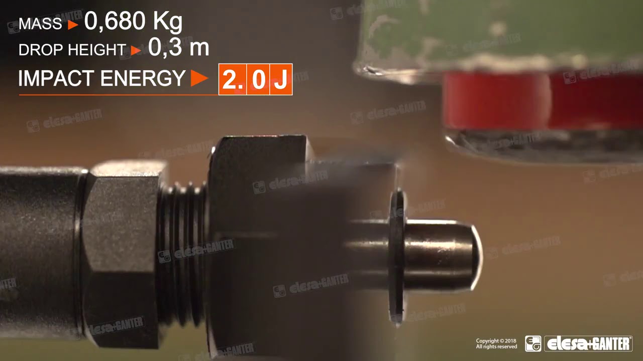 Elesa+Ganter Poscionador PMT. Test de resistencia al impacto. video