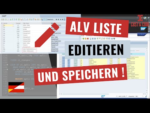 ALV Liste – ALV Grid Editieren / Bearbeiten – Einträge Ändern und Speichern [deutsch]