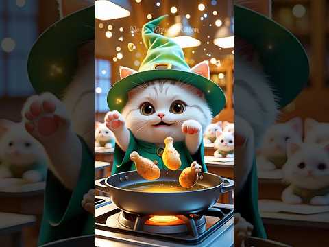 Wizard Kitten’s Magical Cooking Class, The Cutest Cooking Show Ever #shorts #cats #cute #catcooking