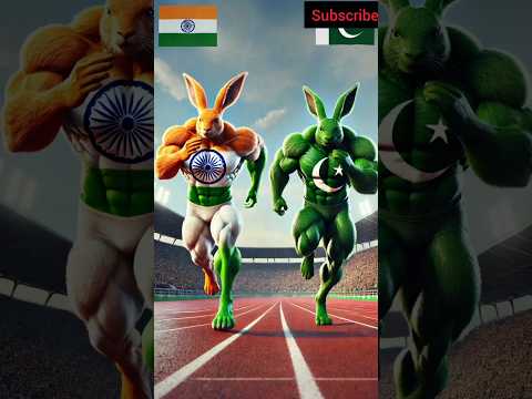 Rabbit India vs Pakistan Race Competition #ai #rabbit #compilation