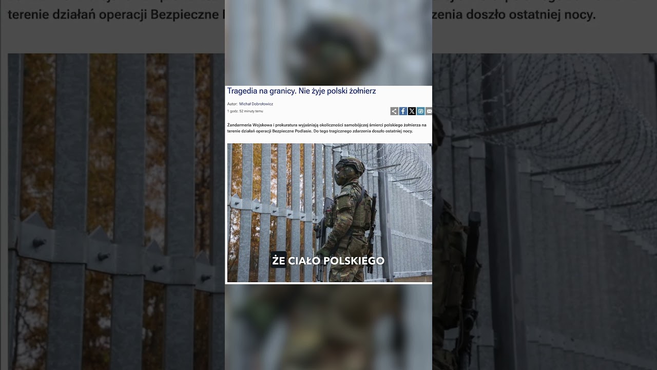 TAJEMNICZA ŚMIERĆ ŻOŁNIERZA PRZY GRANICY