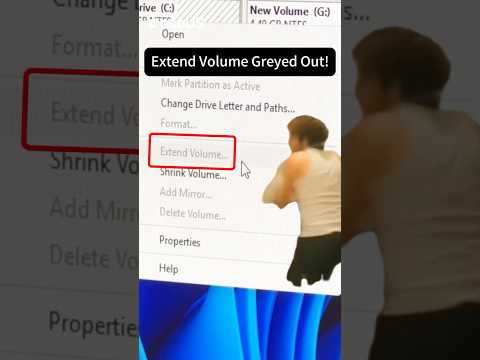 [Solved] How to Fix Extend Volume Greyed Out  #pctips #techtips #diskmanagement