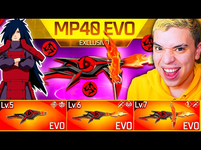 ¡GASTE TODO MI DINERO POR LA MP40 EVO UCHIHA EN FREE FIRE! 🔥 * ES PERFECTA *💎😱  MP40 NARUTO