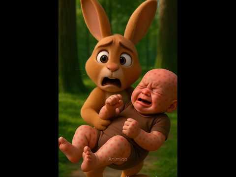 The ants are evil 😠 luckily there is a rabbit who is alert #shorts #baby #rabbit #sad #ants