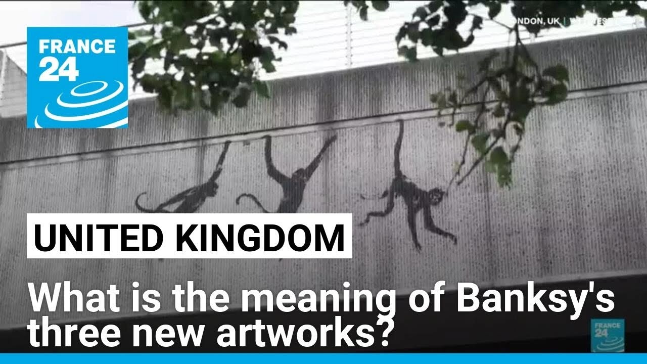 British artist Banksy reveals 3 artworks but no description, fueling speculation about their meaning