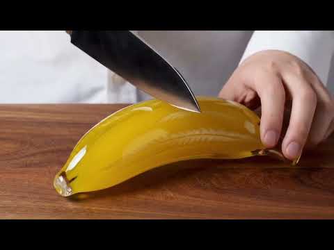 Cutting Glass Fruits banana 🍌 ASMR #ai #aiart #asmrsounds #asmr #aiasmr #satisfyingvideo#banana
