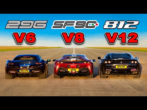 페라리 V12 vs V8 vs V6 - 드래그 레이스!