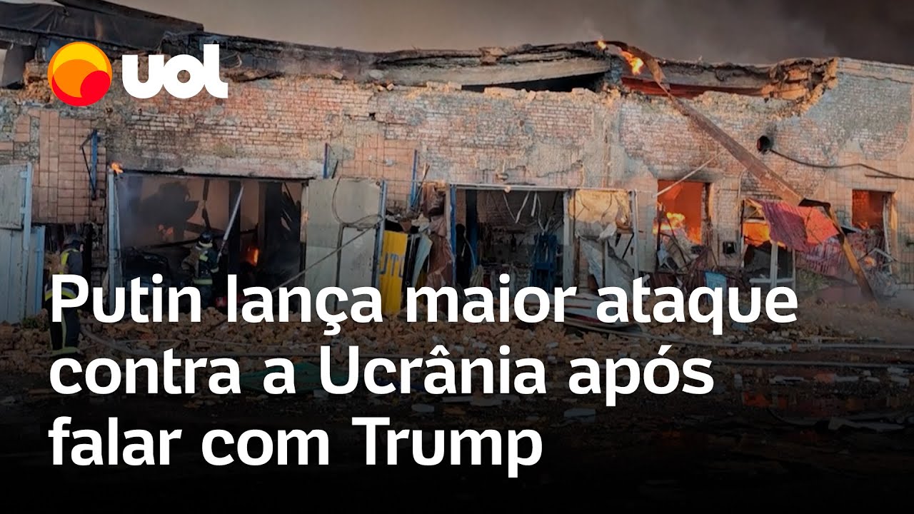 Rússia ataca a Ucrânia com o maior bombardeio da guerra após ligação de Putin com Trump vídeo