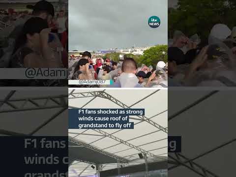 F1 fans left shocked after roof blows off #itvnews #formula1 #brazil
