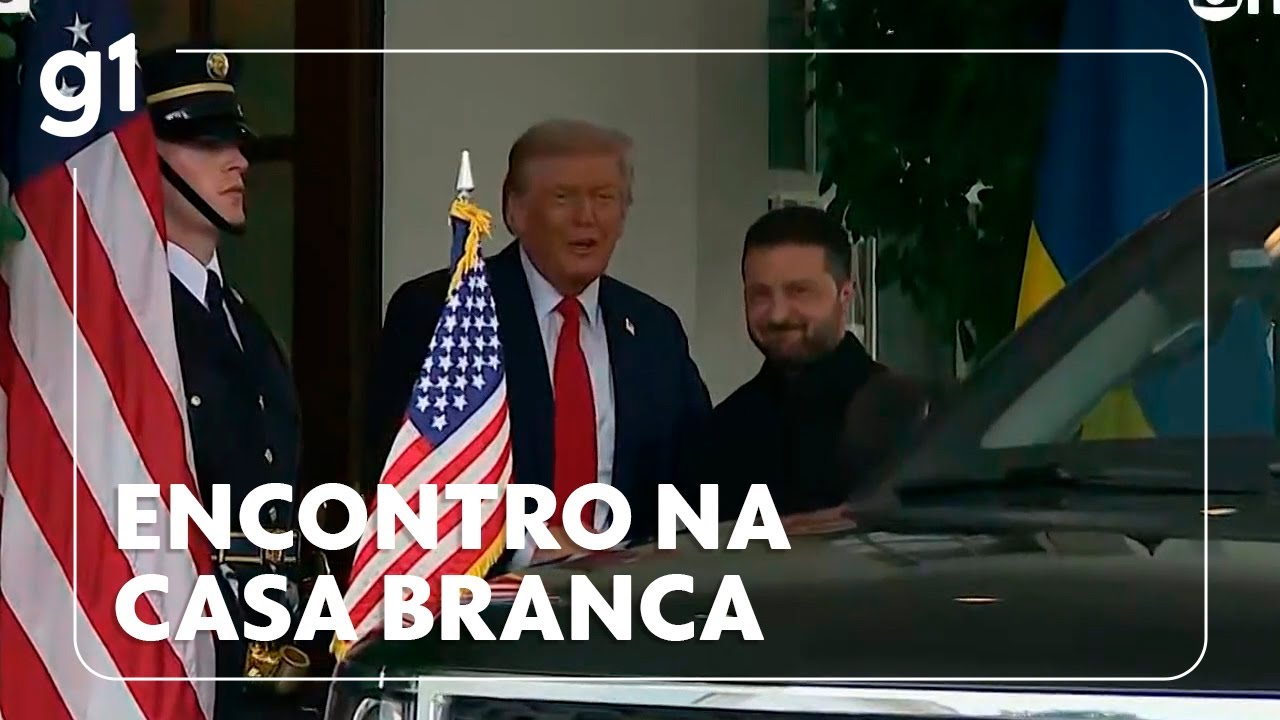 Zelensky chega à Casa Branca e é recepcionado por Trump | GLOBONEWS