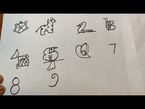 Draw Animals from 0-9 #arts #drawing #kids #creative #drawing 