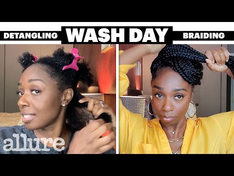 My 6-Step Wash Day Routine For Product Build-Up and Jumbo Box Braids | Allure