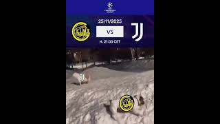 Matchday in the snow ❄️ #football #juve #juventus #championsleague