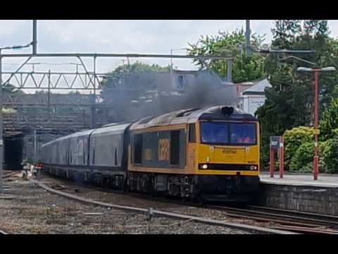 GBRf Class 60 60021 "Pentghent" passes Stockport with clag