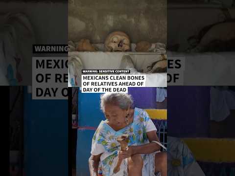 Mexicans clean bones of relatives before Day of the Dead | AFP #shorts