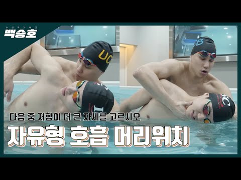 어깨의 부하는 줄이고 저항도 줄이면서 속도는 빨라지는 자유형 머리위치