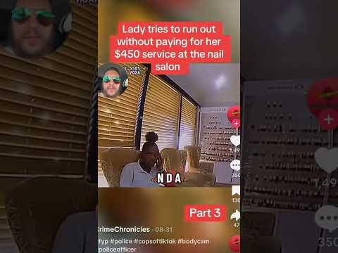 Lady tries to run on $450 the Chinese, not having it. Part 3 #short #cops #bodycam #follweme