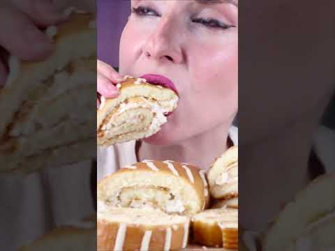 Soft Lemon Swiss Roll & Milk 🍋 #swissroll #lemoncake #asmr  #eatingsounds