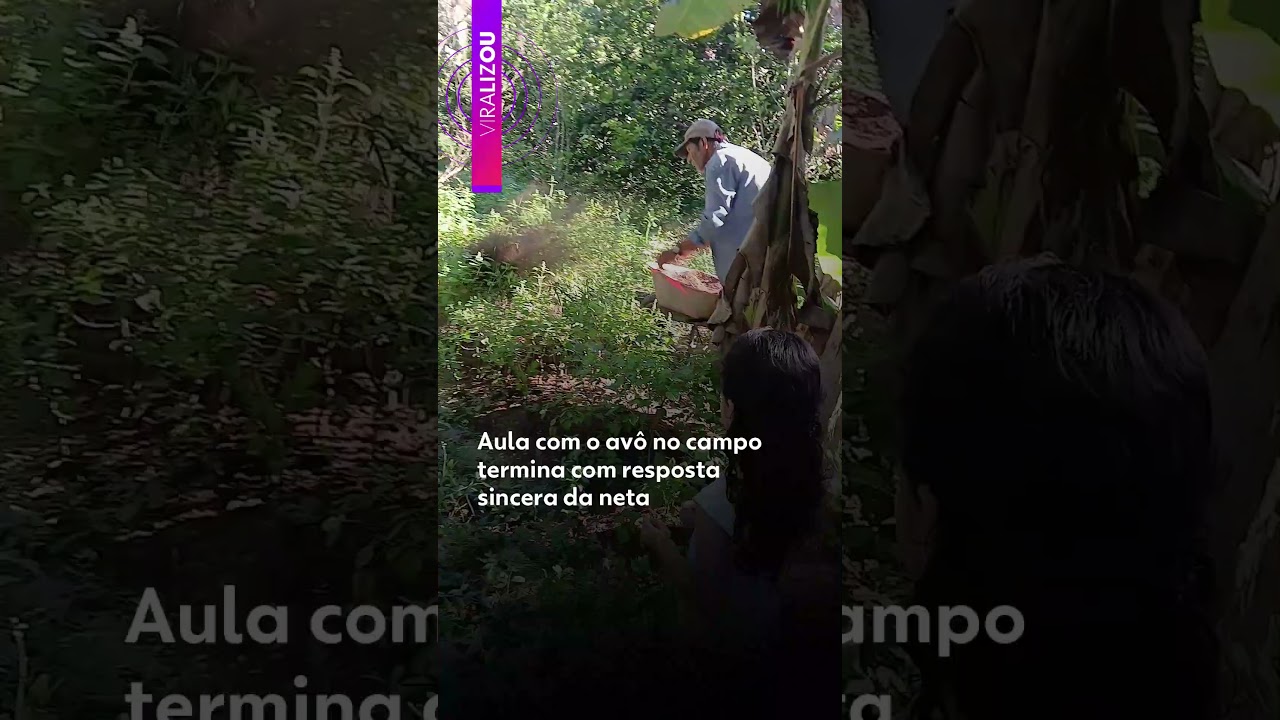 Aula com o avô no campo termina com resposta sincera da neta